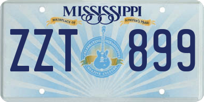 MS license plate ZZT899