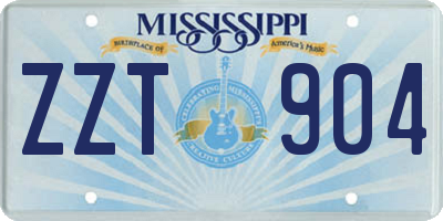 MS license plate ZZT904