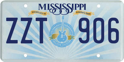 MS license plate ZZT906