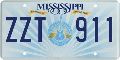 MS license plate ZZT911