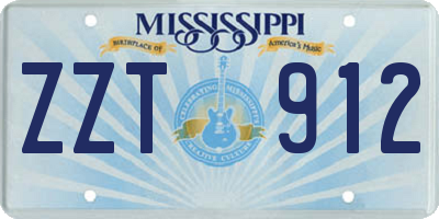 MS license plate ZZT912