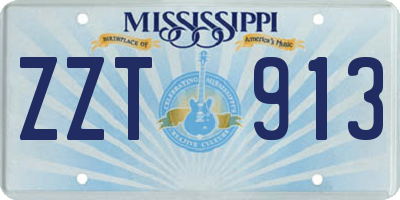 MS license plate ZZT913