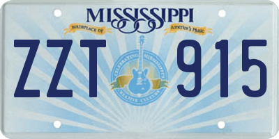 MS license plate ZZT915