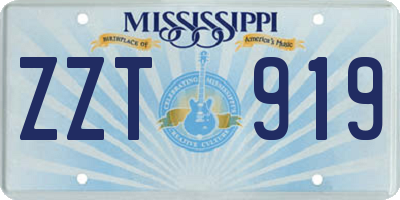 MS license plate ZZT919