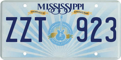MS license plate ZZT923