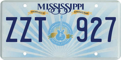 MS license plate ZZT927