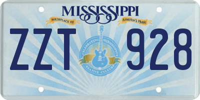 MS license plate ZZT928