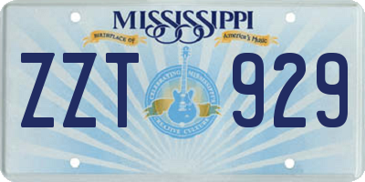 MS license plate ZZT929