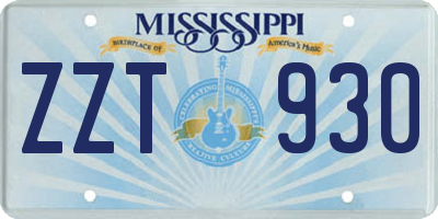 MS license plate ZZT930