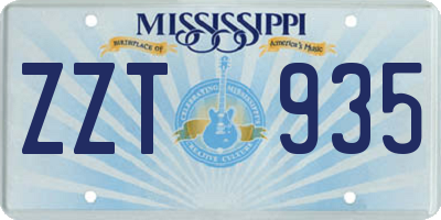 MS license plate ZZT935