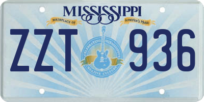 MS license plate ZZT936