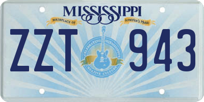 MS license plate ZZT943