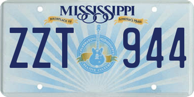 MS license plate ZZT944