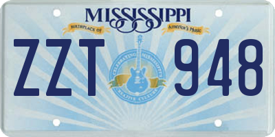 MS license plate ZZT948