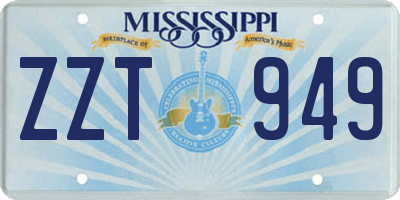 MS license plate ZZT949