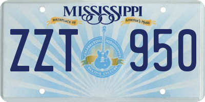 MS license plate ZZT950