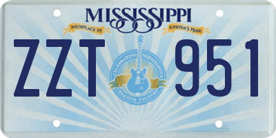 MS license plate ZZT951