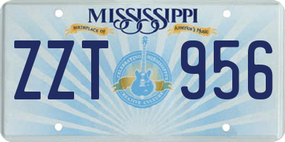 MS license plate ZZT956