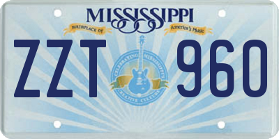 MS license plate ZZT960