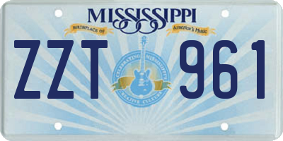 MS license plate ZZT961