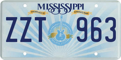 MS license plate ZZT963