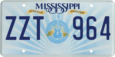 MS license plate ZZT964