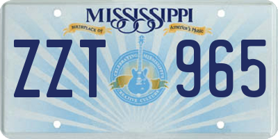 MS license plate ZZT965