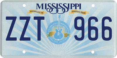 MS license plate ZZT966