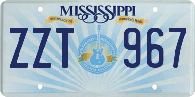 MS license plate ZZT967