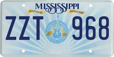 MS license plate ZZT968