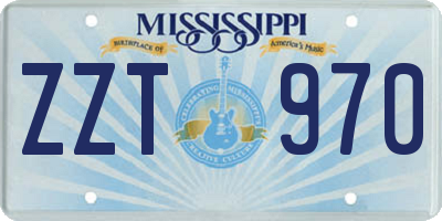 MS license plate ZZT970