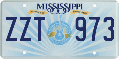 MS license plate ZZT973