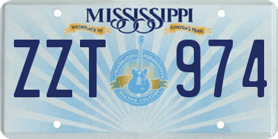 MS license plate ZZT974
