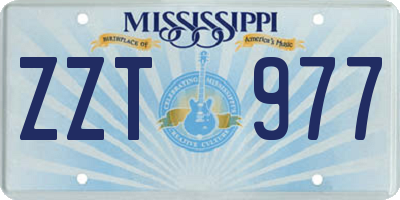 MS license plate ZZT977