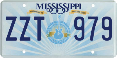 MS license plate ZZT979