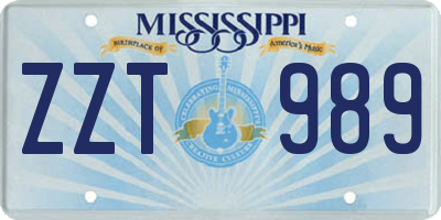 MS license plate ZZT989