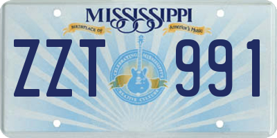 MS license plate ZZT991