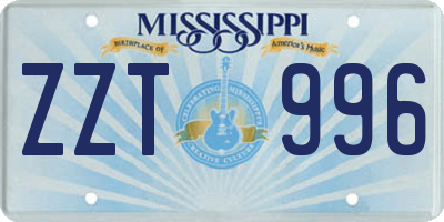 MS license plate ZZT996