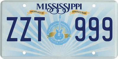 MS license plate ZZT999