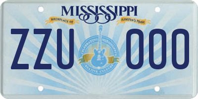 MS license plate ZZU000