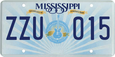 MS license plate ZZU015