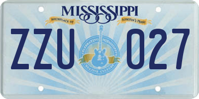 MS license plate ZZU027