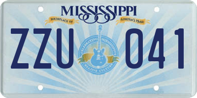 MS license plate ZZU041