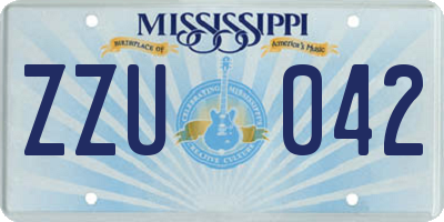 MS license plate ZZU042