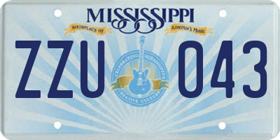 MS license plate ZZU043