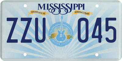 MS license plate ZZU045
