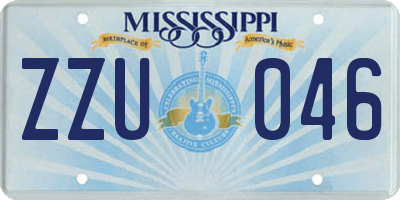 MS license plate ZZU046