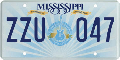 MS license plate ZZU047