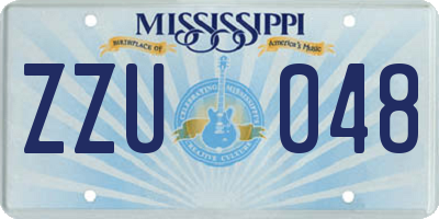 MS license plate ZZU048