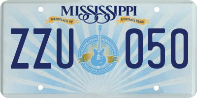 MS license plate ZZU050